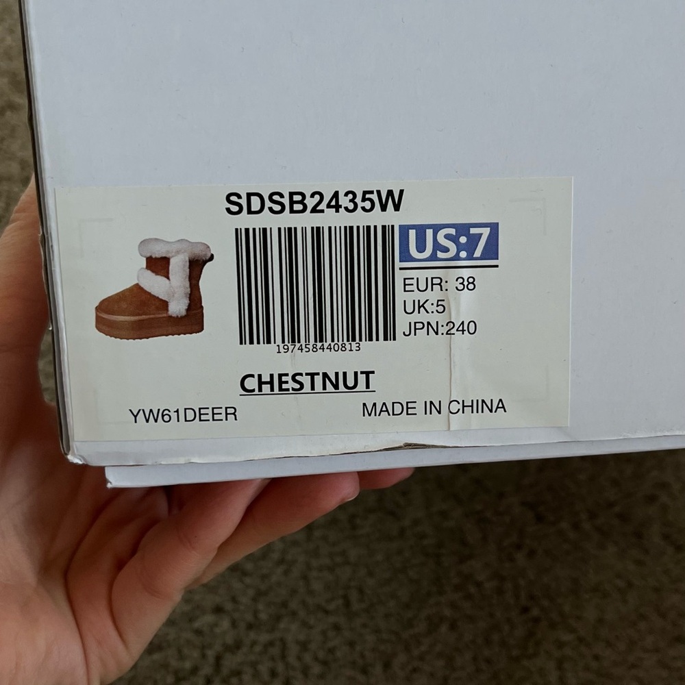 Chestnut fur boot, platform - size 7 NWT - Picture 4 of 5